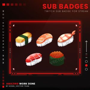subbadges,preview,sushi,kongvector.com